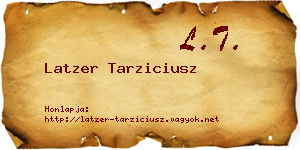 Latzer Tarziciusz névjegykártya